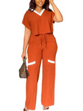 Maria Elegant Casual Short Sleeve Two Piece Sets