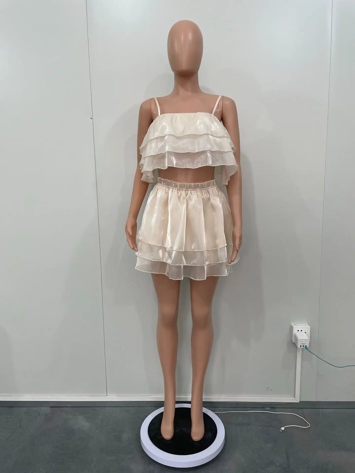 Maria Strap Cascading Ruffles Two Piece Sets