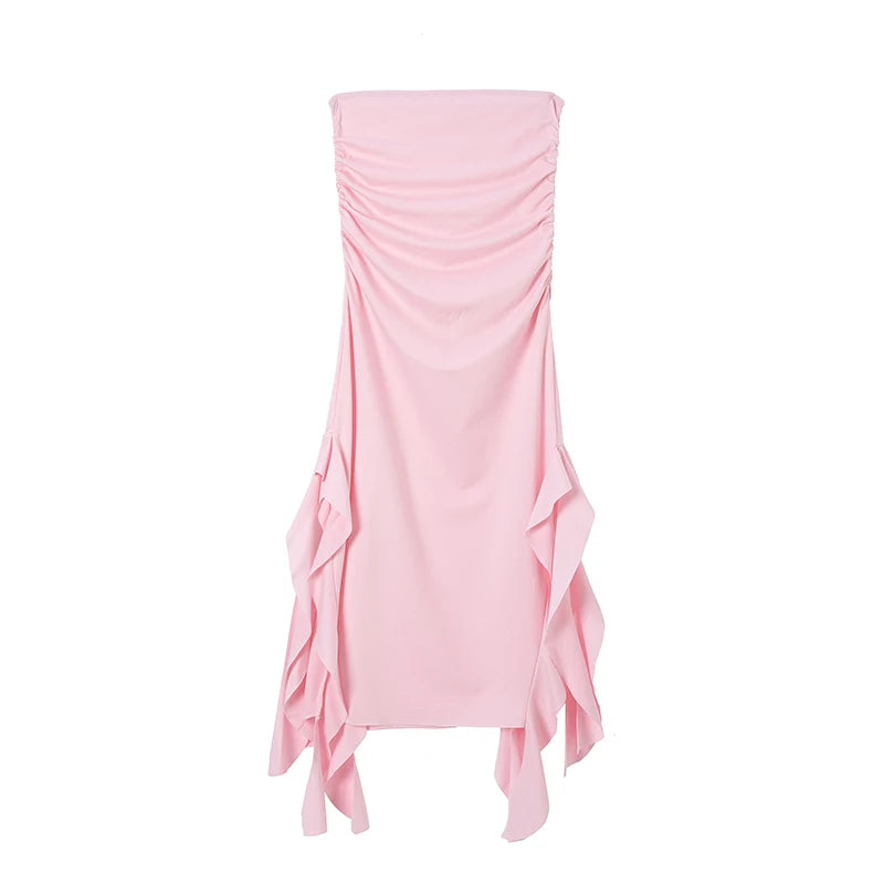 New City Fashion Trend One Shoulder Bra Wrap Hip Slim Fit Irregular Dress