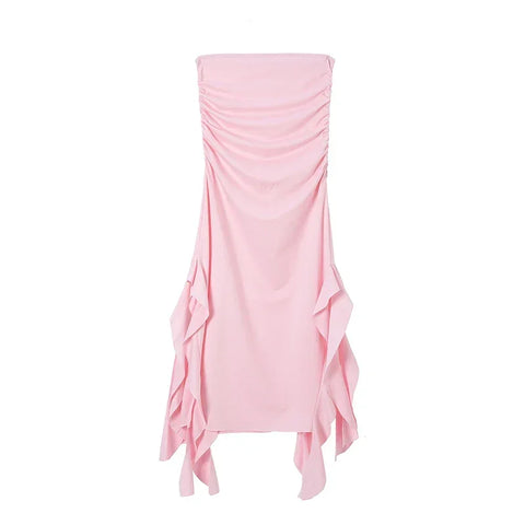 New City Fashion Trend One Shoulder Bra Wrap Hip Slim Fit Irregular Dress