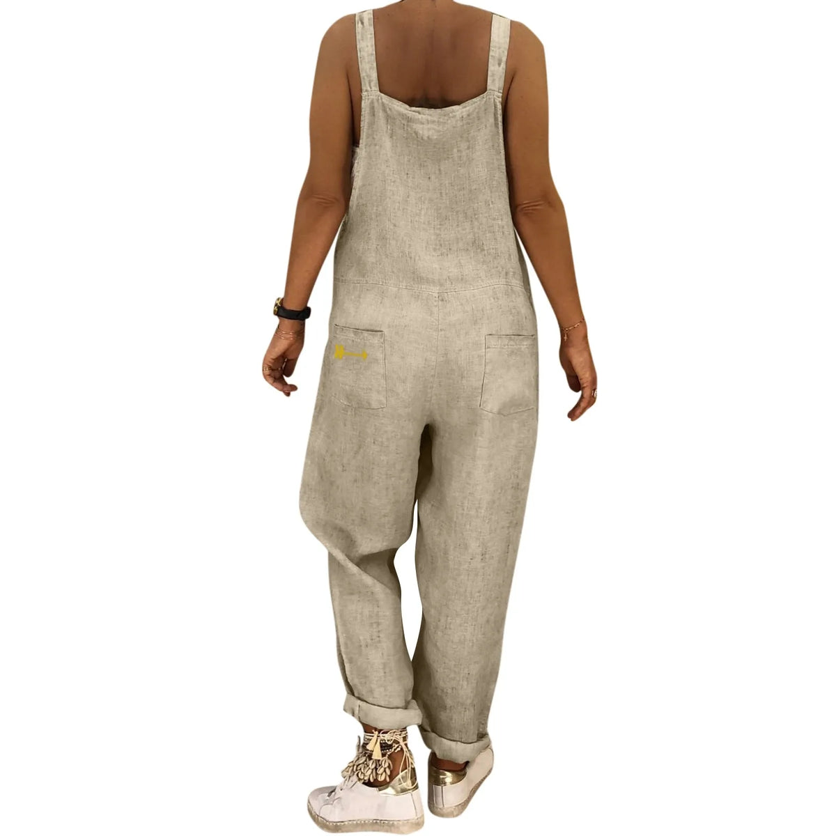 Women Plus Size Overalls Jumpsuits Casual Solid Loose Dungarees Retro Fashion