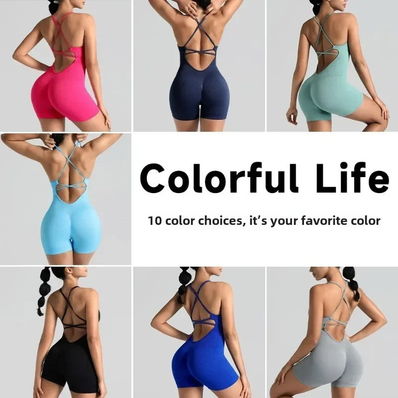 Hershey Tight Fitting High Elasticity Integrated Exercise Workwear Sports Jumpsuit