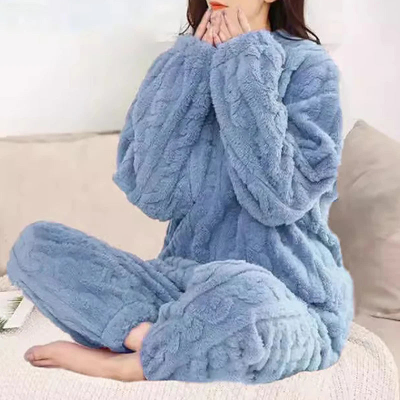 Lia Autumn Winter Plaid O-Neck Pullover Two Piece Sets
