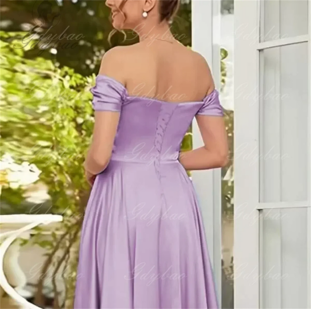 Basking Ridge Off the Shoulder Prom V-neck Backless Party Formal Evening Dress