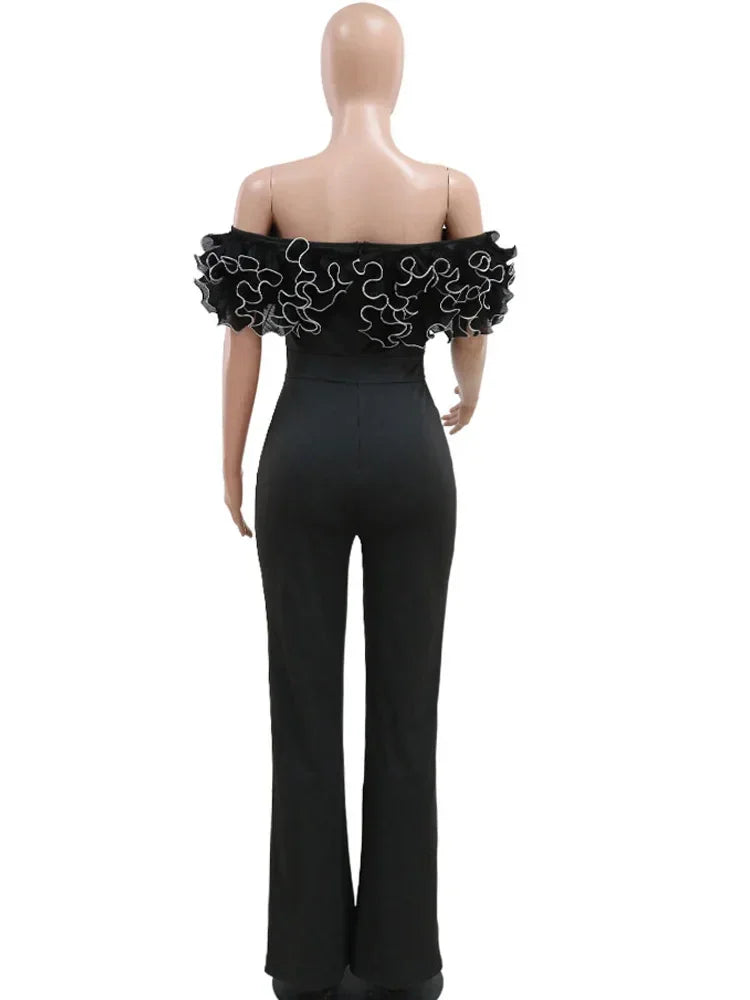 Ann Harbor Bonnie Forest Elegant Rose Detail One Piece Jumpsuit