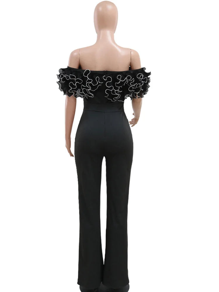 Ann Harbor Bonnie Forest Elegant Rose Detail One Piece Jumpsuit