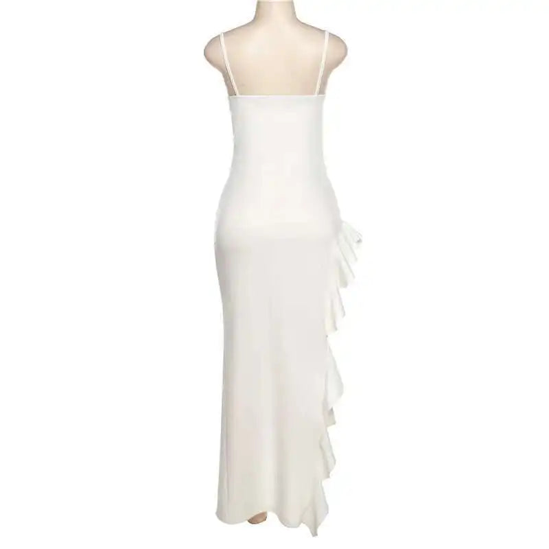 Brockville Ruffles Lace Patchwork Elegant Long Maxi Dress