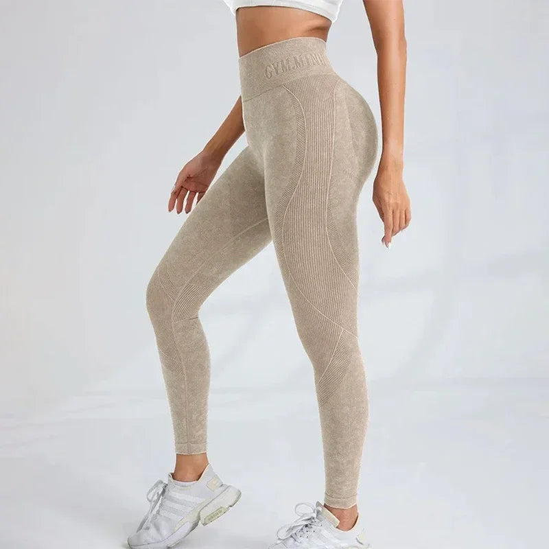 Dumont Seamless Gym High Waist Hip Lifting Outdoor Sports Tight Waist Leggings