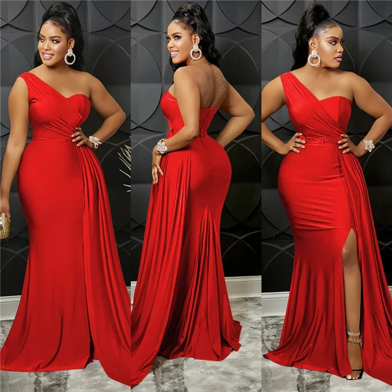 Buffalo One Shoulder Mermaid Evening Dress