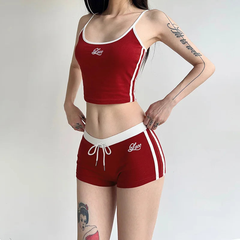 Sally Summer Outfits Embroidery Sexy Two Piece Sets