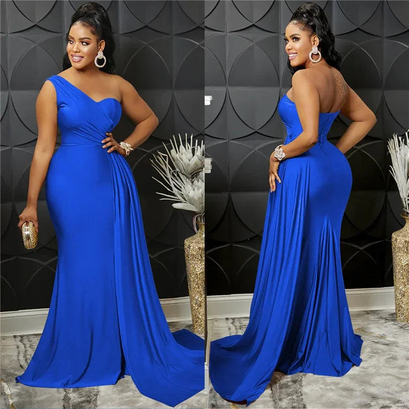 Buffalo One Shoulder Mermaid Evening Dress