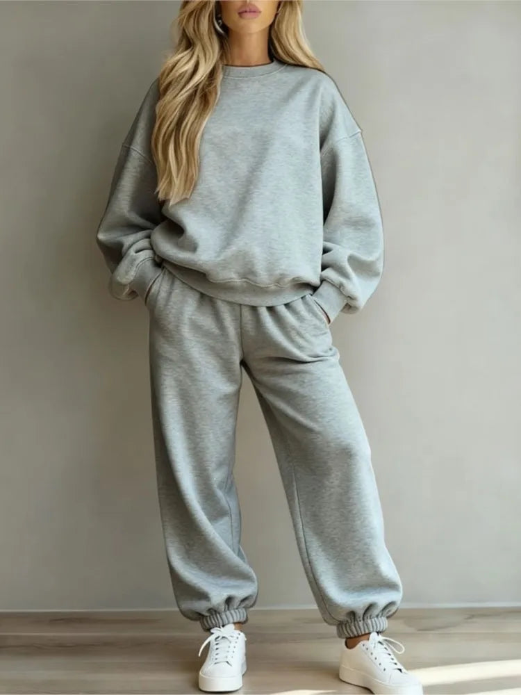 Diana Long-sleeved Casual Loose Fitting Two Piece Sets