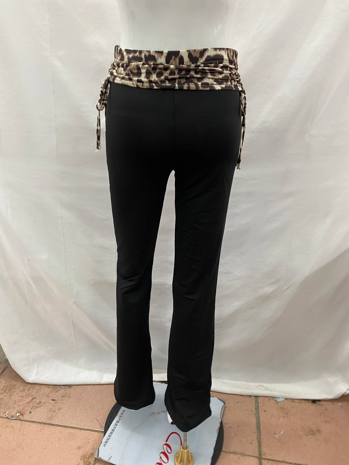 Londres Leopard Print Splicing New Fashion Clothing Slim Fit Pants