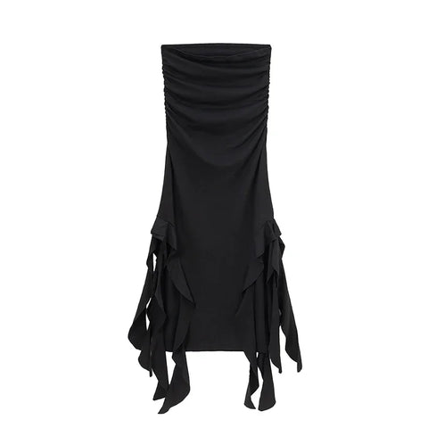 New City Fashion Trend One Shoulder Bra Wrap Hip Slim Fit Irregular Dress