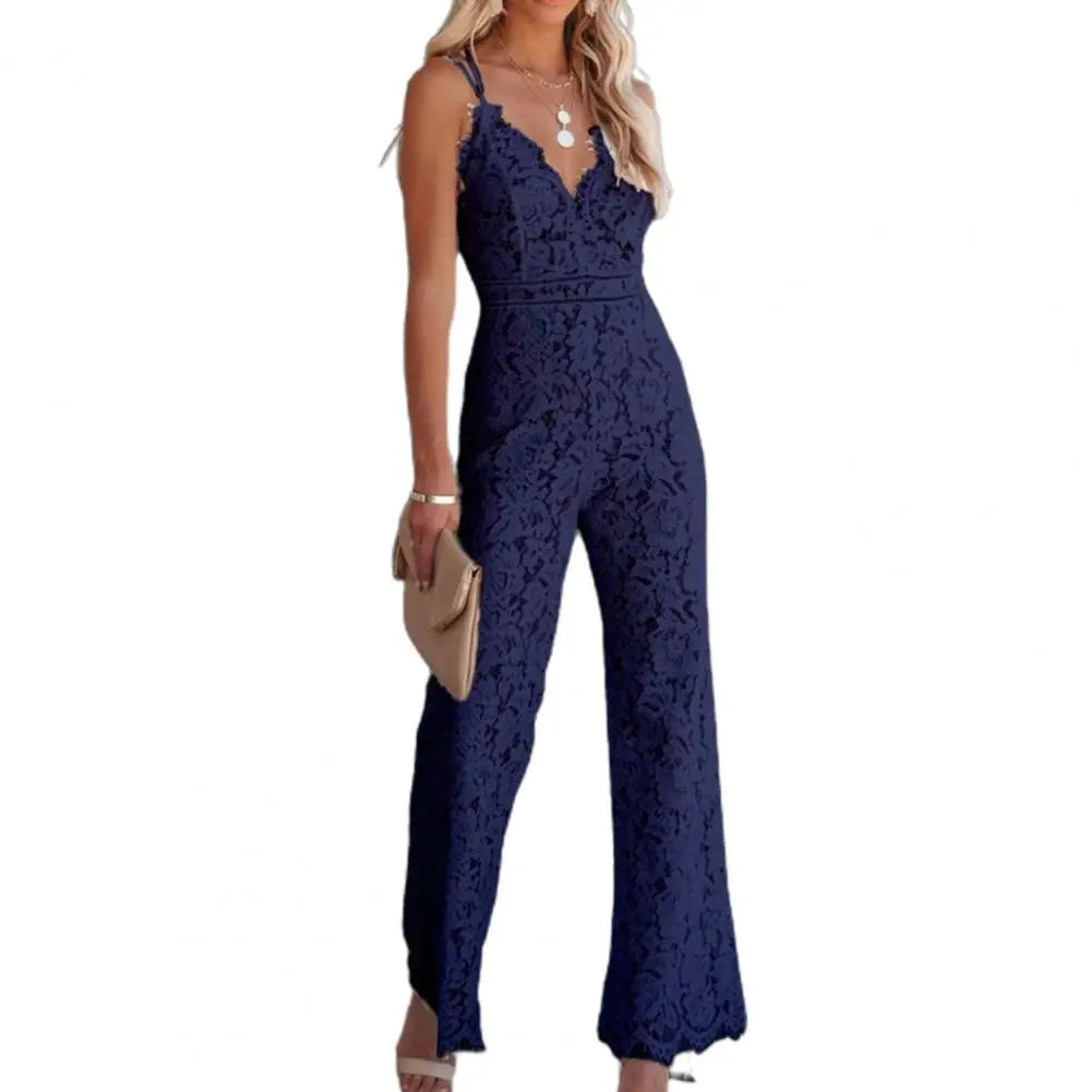 Slim Romper  Fashion V Neck Spaghetti Straps Jumpsuit  Jumpsuit Office Lady Overalls