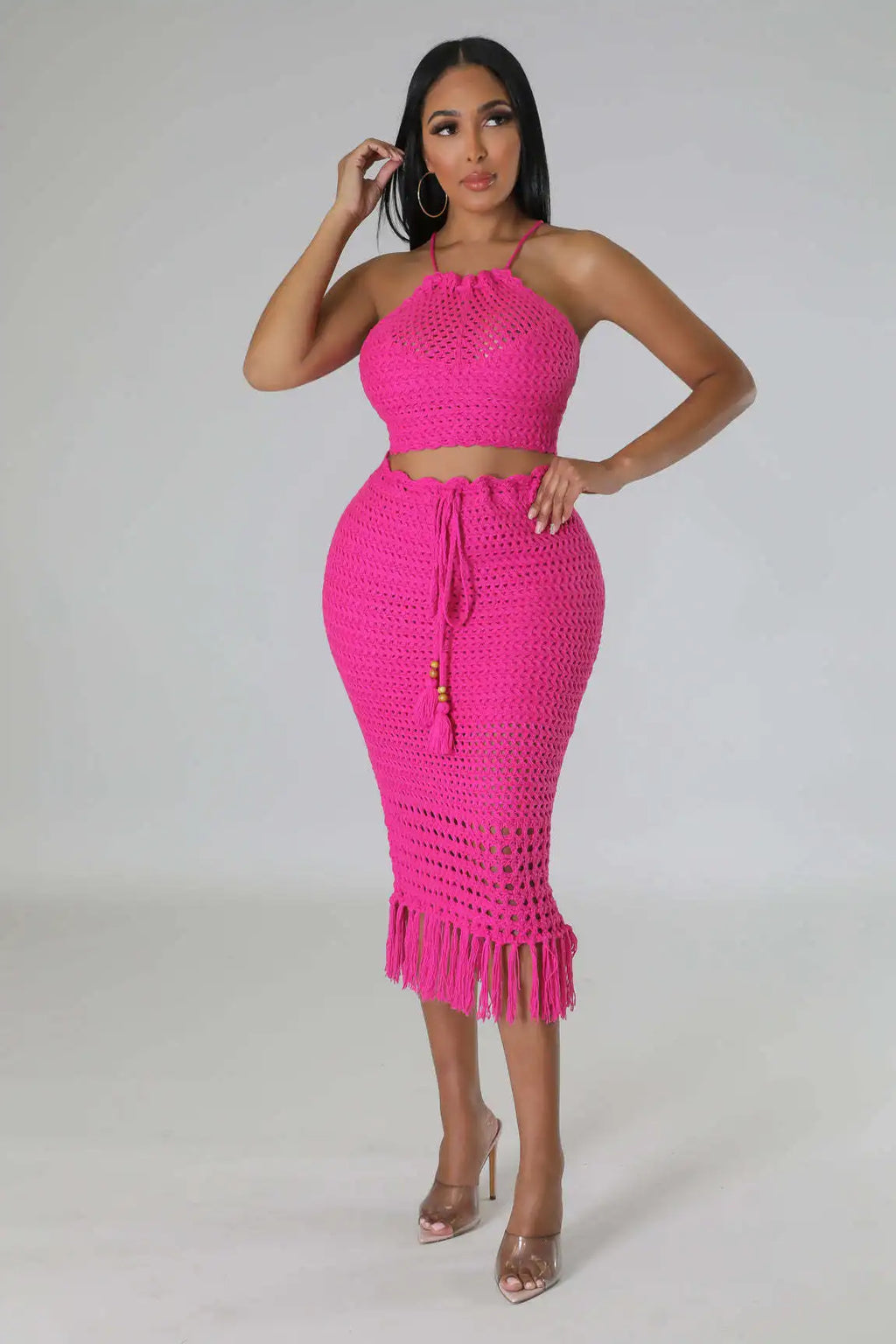 Camila Beach Knit See Though Two 2 Piece Sets