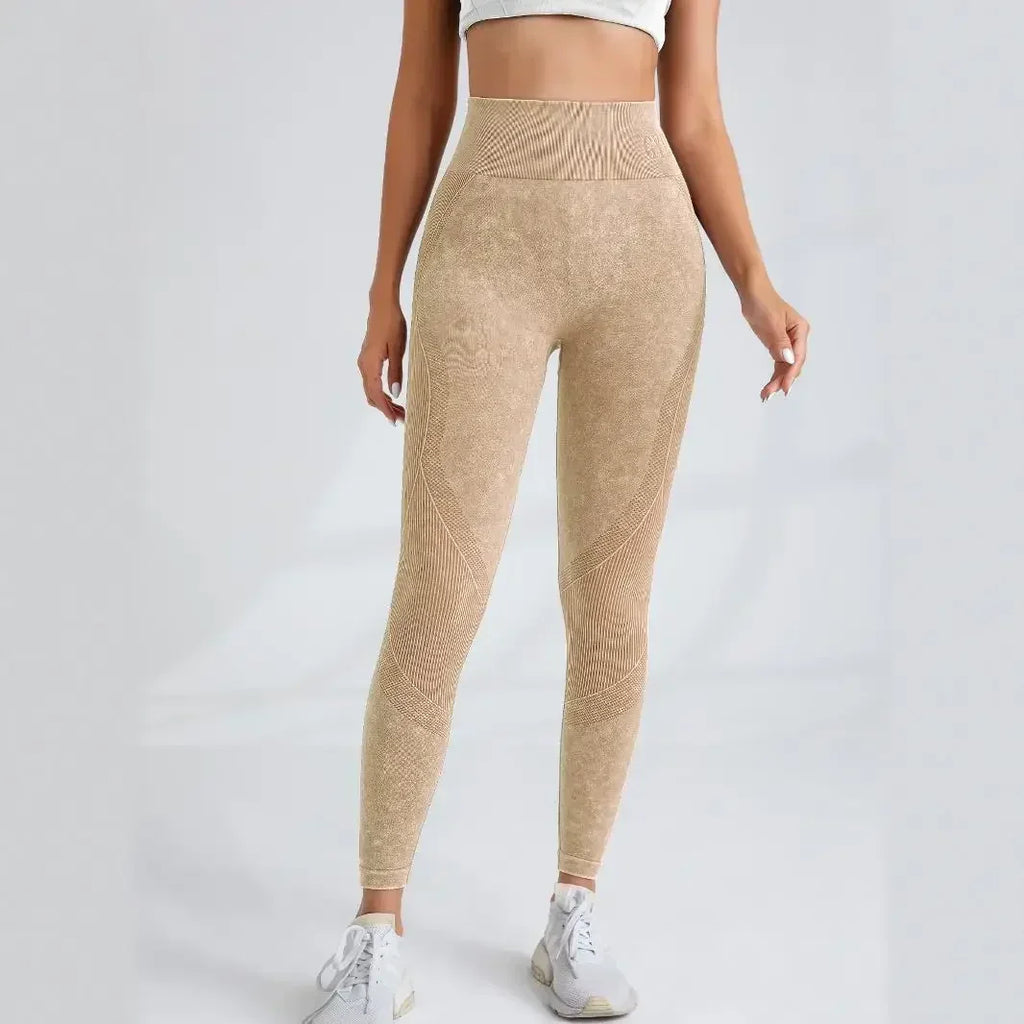 Lebanon Seamless Gym High Waist Hip Lifting Outdoor Sports Tight Waist Letter Sand Leggings