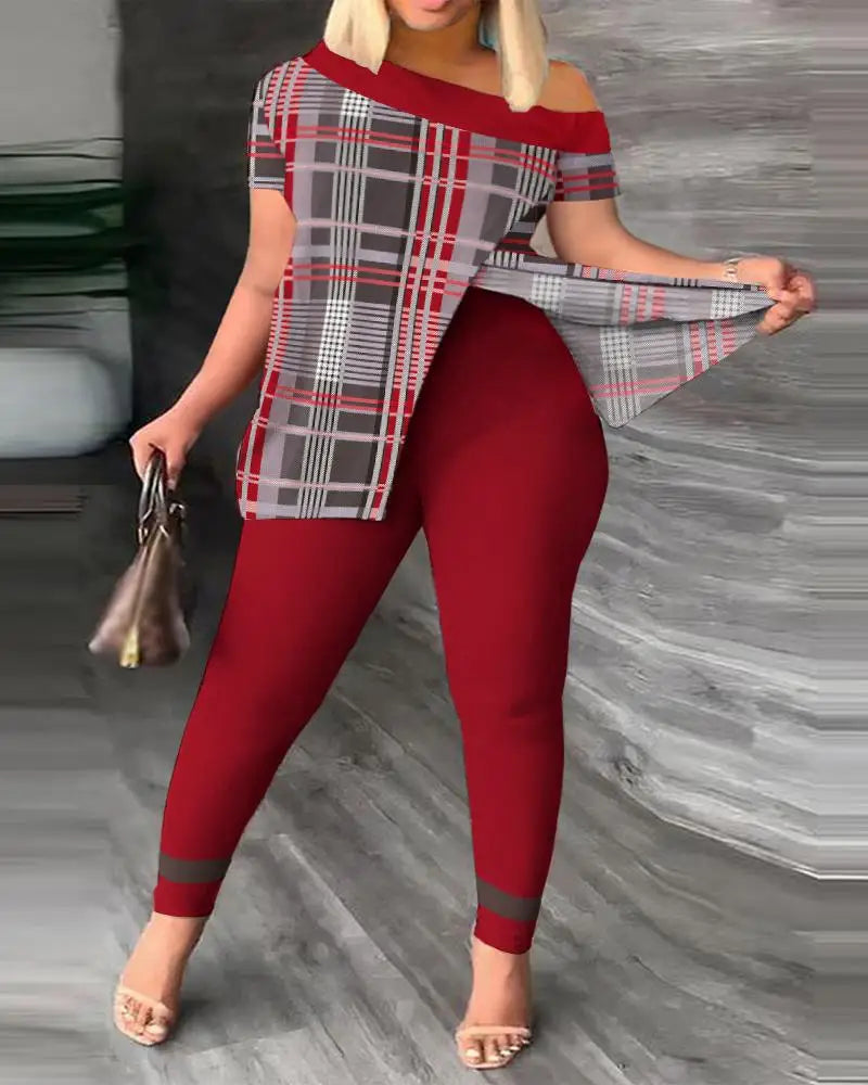 Ana Short Sleeve Suit Femme Casual Two Piece Sets