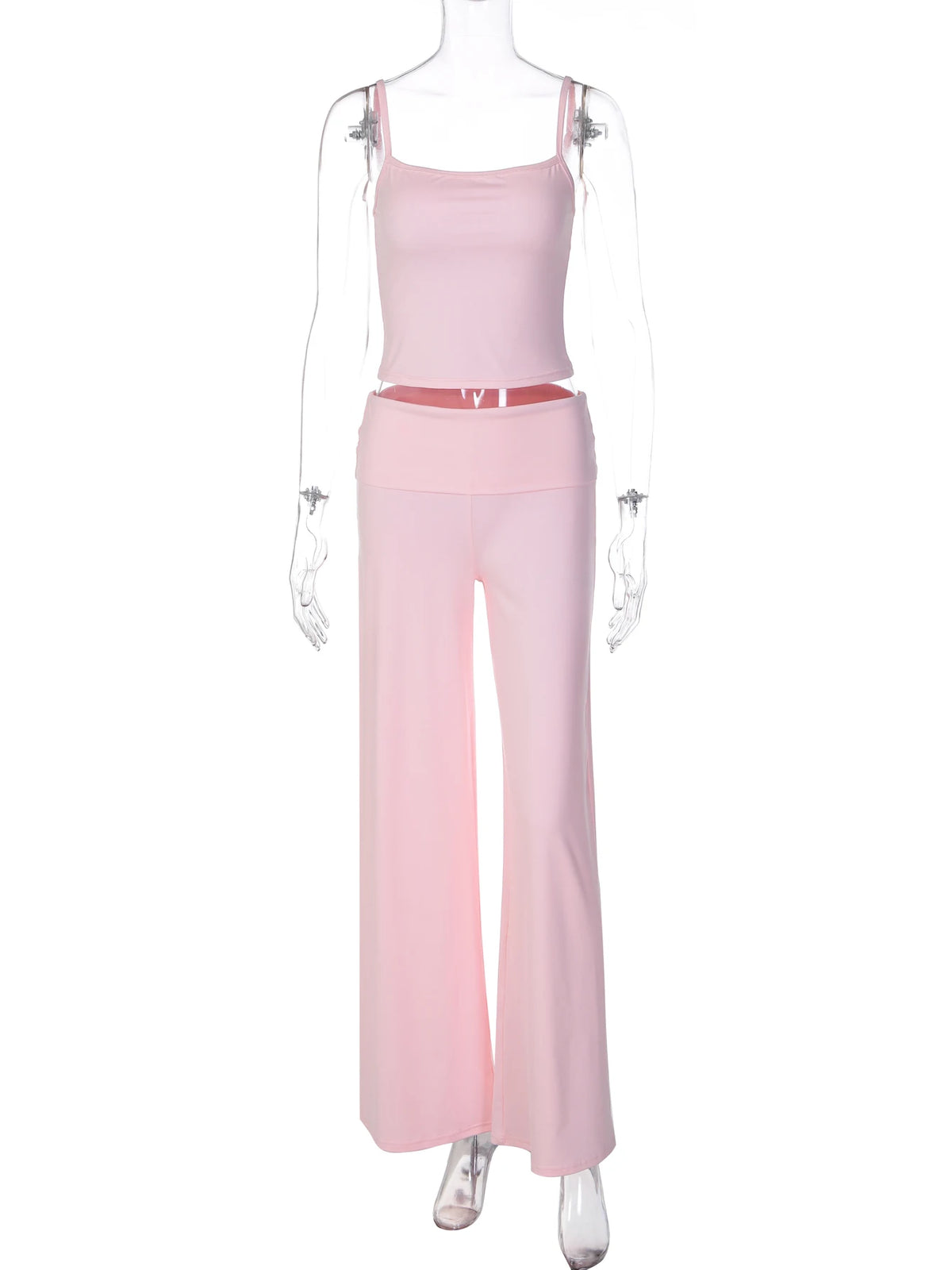 Jazmin Solid Slips Sexy Crop Two Piece Sets