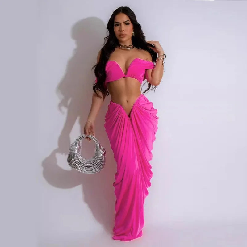 Arianny Sexy Party Night Ruched Two Piece Sets