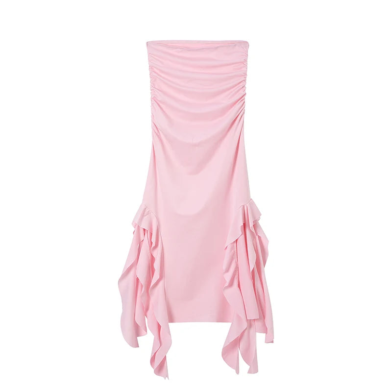 New City Fashion Trend One Shoulder Bra Wrap Hip Slim Fit Irregular Dress