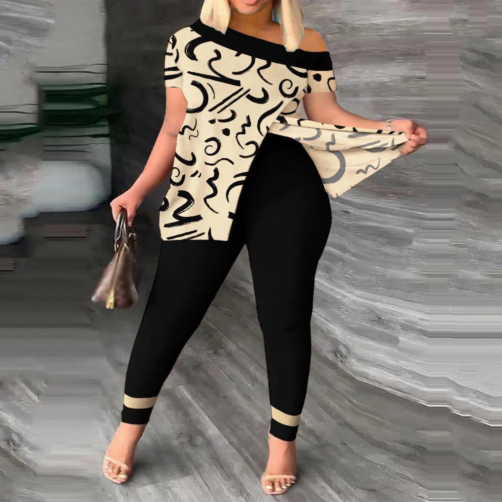 Ana Short Sleeve Suit Femme Casual Two Piece Sets