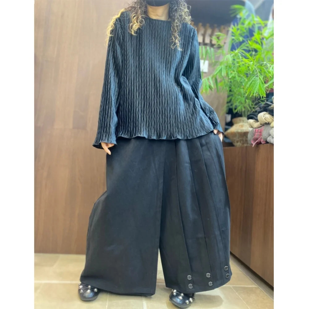 Alexa New Black Textured Long Sleeve Two Piece Sets