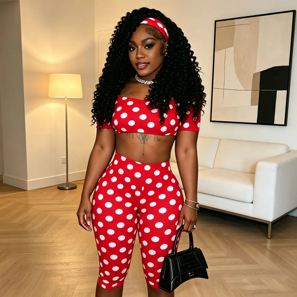 Naomi Women Sexy Polka Dot Two Piece Sets