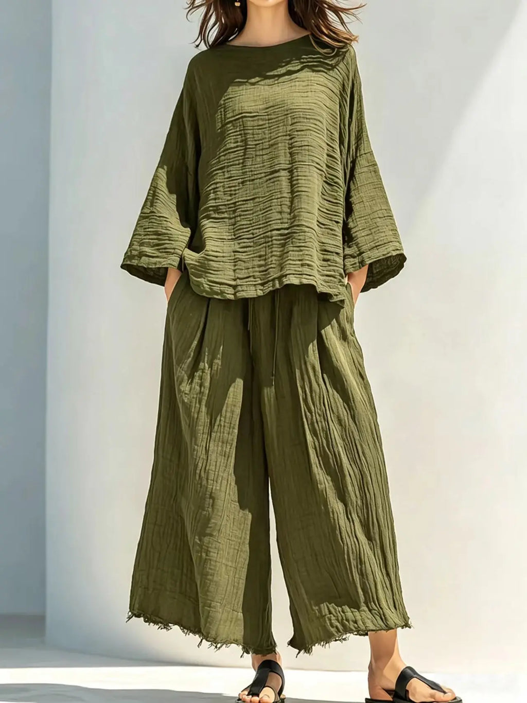 Keysi Relaxed Round Neck Two Piece Sets