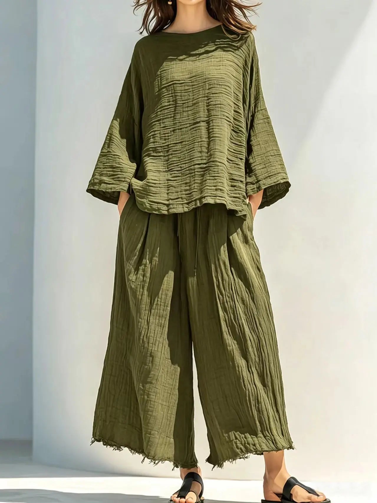Keysi Relaxed Round Neck Two Piece Sets