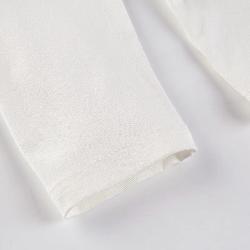 Mercury Streetwear Off Shoulder Crop White Long Sleeve Loose Tops