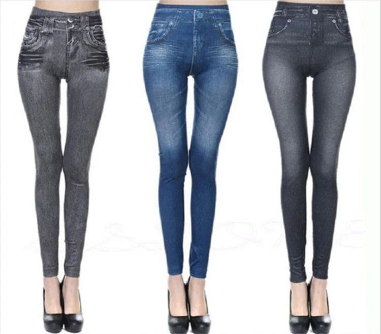 Acapulco Push Up Seamless High Waist Faux Denim Leggings