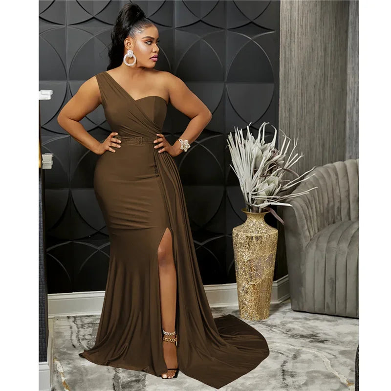 Buffalo One Shoulder Mermaid Evening Dress