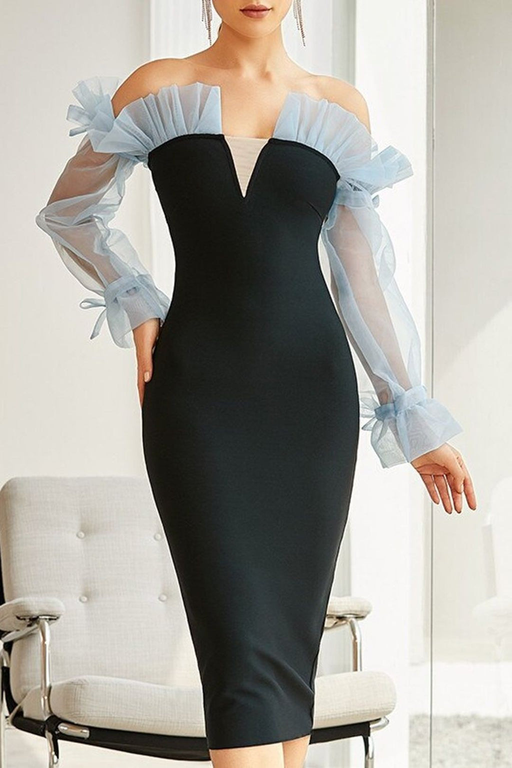 Fort Myers Elegant Feather Sexy One Shoulder Golden Slit Long Dresses