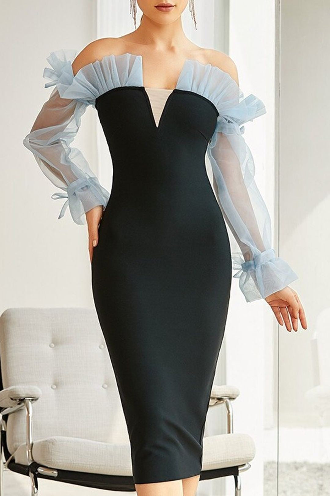 Fort Myers Elegant Feather Sexy One Shoulder Golden Slit Long Dresses