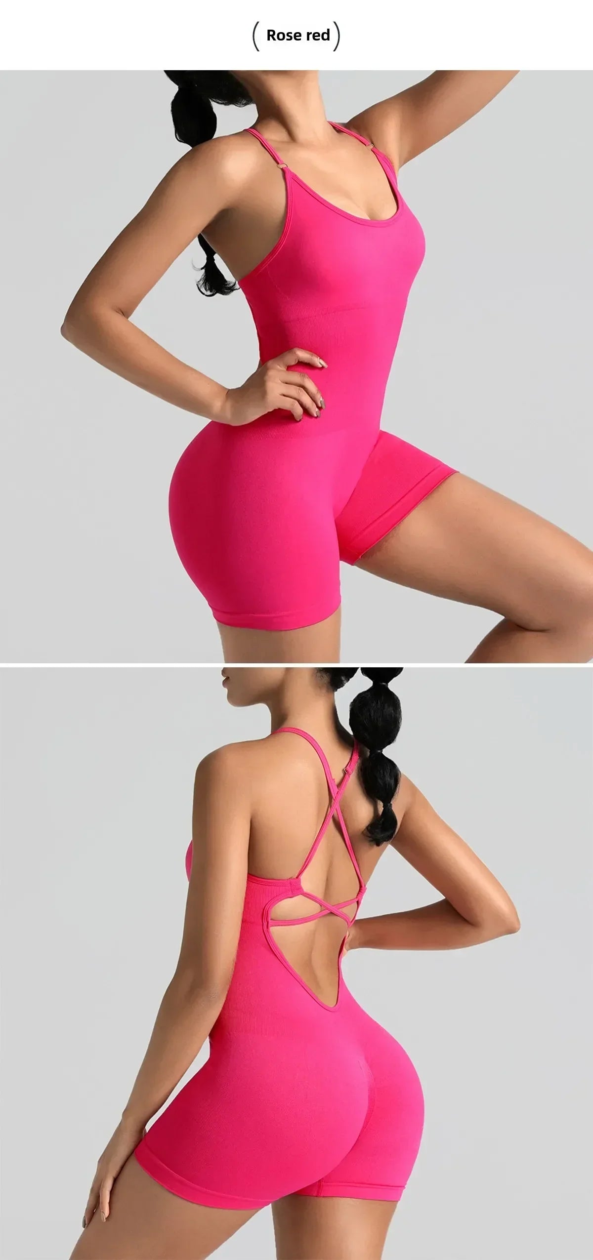 Hershey Tight Fitting High Elasticity Integrated Exercise Workwear Sports Jumpsuit