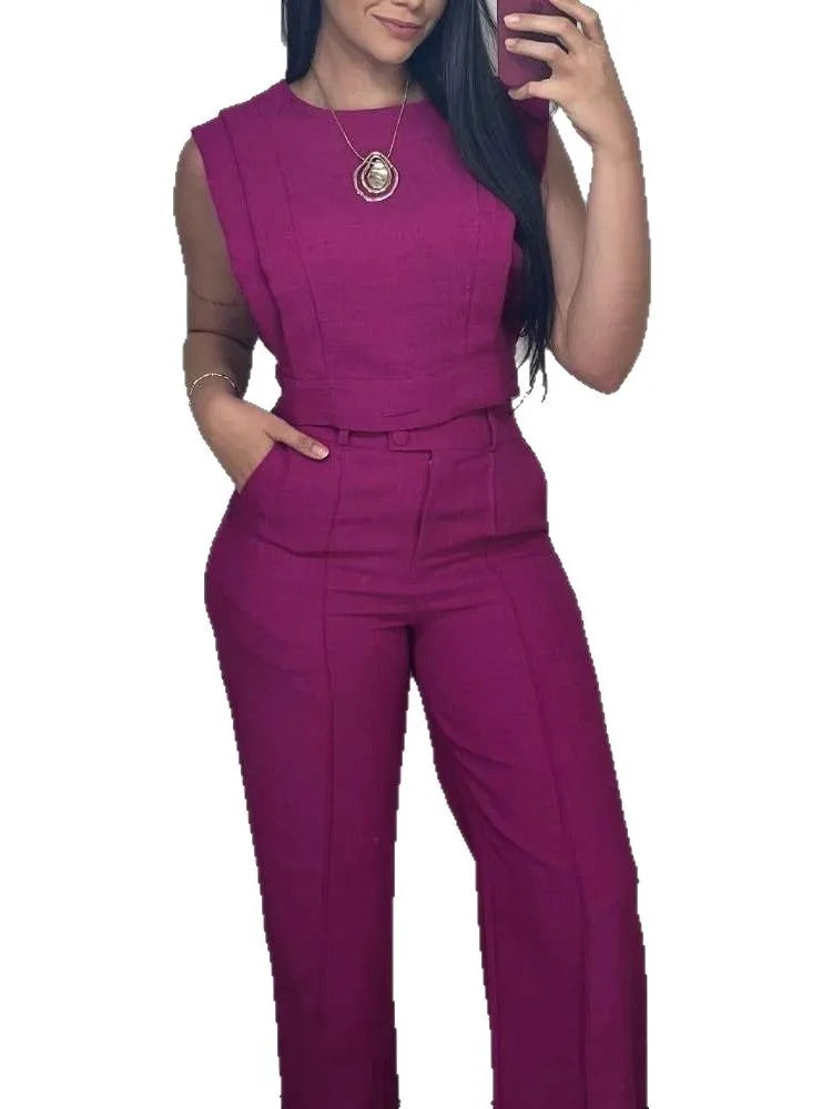 Wendy Fashion O-neck Sleeveless Two-piece Sets