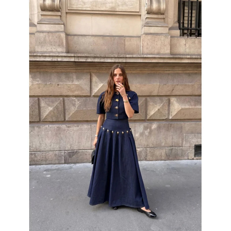 Daniela Fashion Casual Unique Metal Two Piece Sets