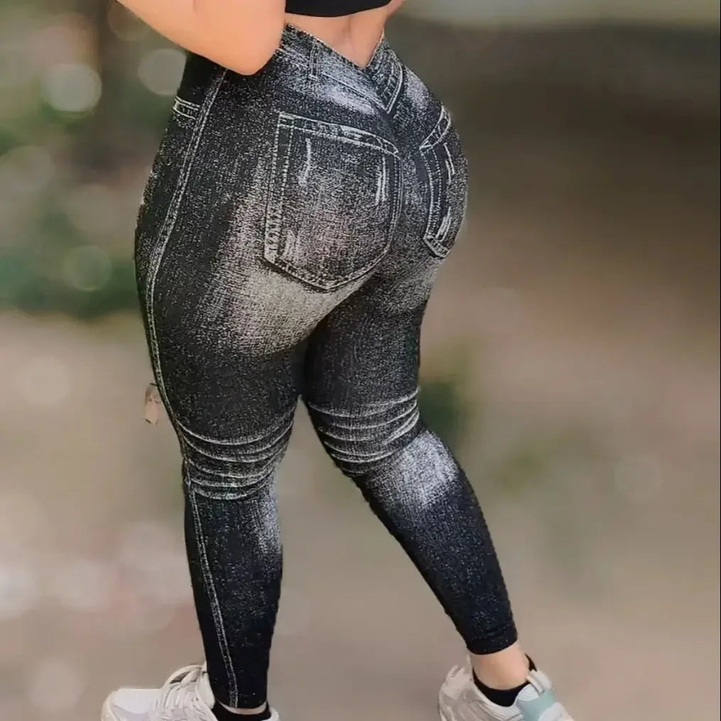 Hilssdale V Back Gym Athletic Workout Leggins Elastic Seamless Training Yoga Pants
