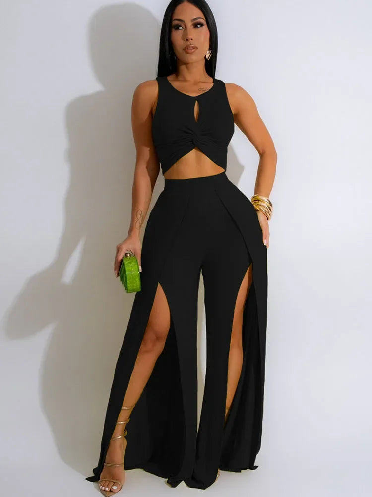 Dolores Solid Sexy Club Outfits Two Piece Sets