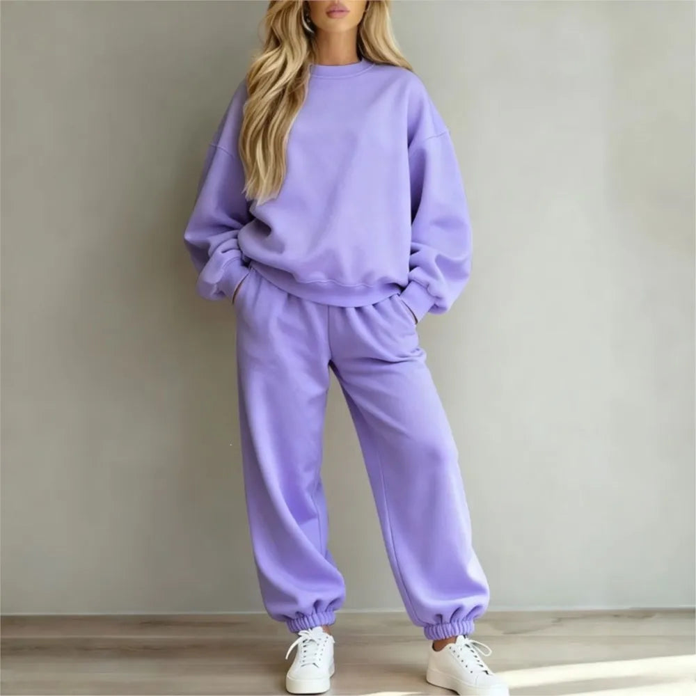 Diana Long-sleeved Casual Loose Fitting Two Piece Sets