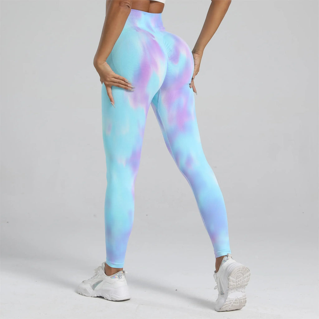 Roselle Tie dye High Waist Legging Push Up Scrunch Gym Sports Yoga Pants