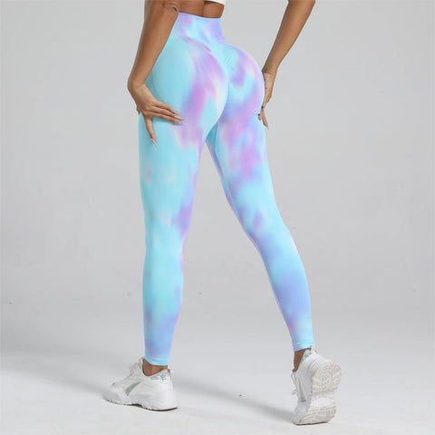 Roselle Tie dye High Waist Legging Push Up Scrunch Gym Sports Yoga Pants