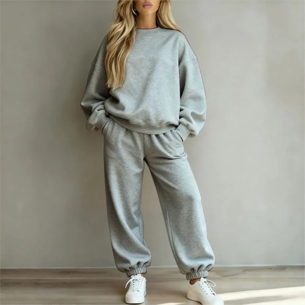 Diana Long-sleeved Casual Loose Fitting Two Piece Sets