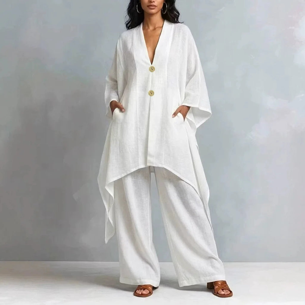 Ursula Plus Size Asymmetrical Casual Two Piece Sets