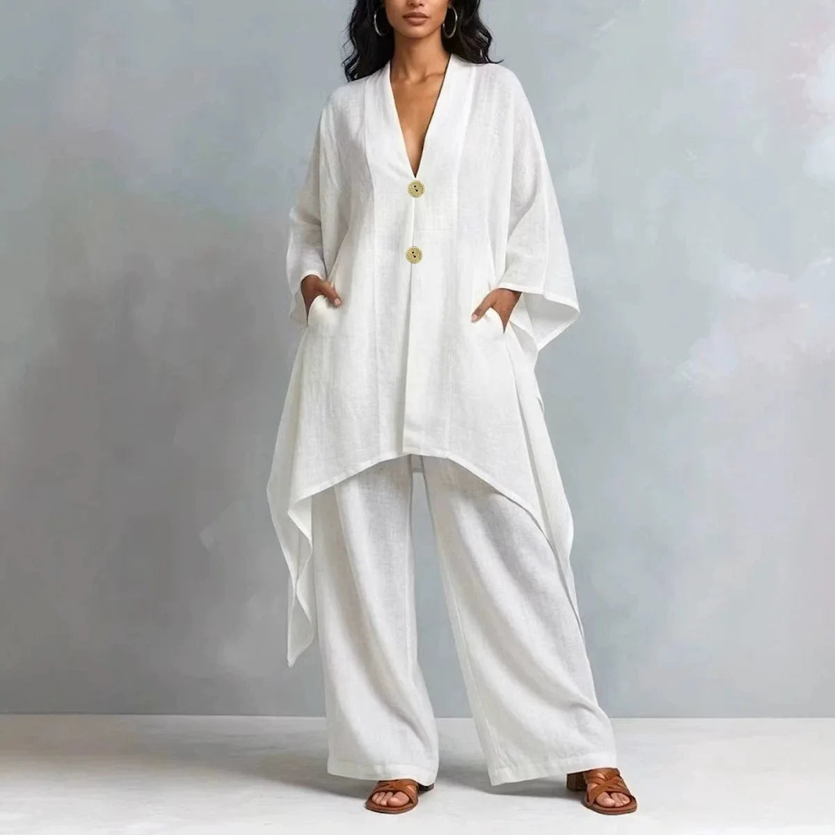 Ursula Plus Size Asymmetrical Casual Two Piece Sets