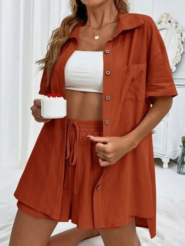 Gabi Long Sleeve Single Broad legged Two Piece Sets