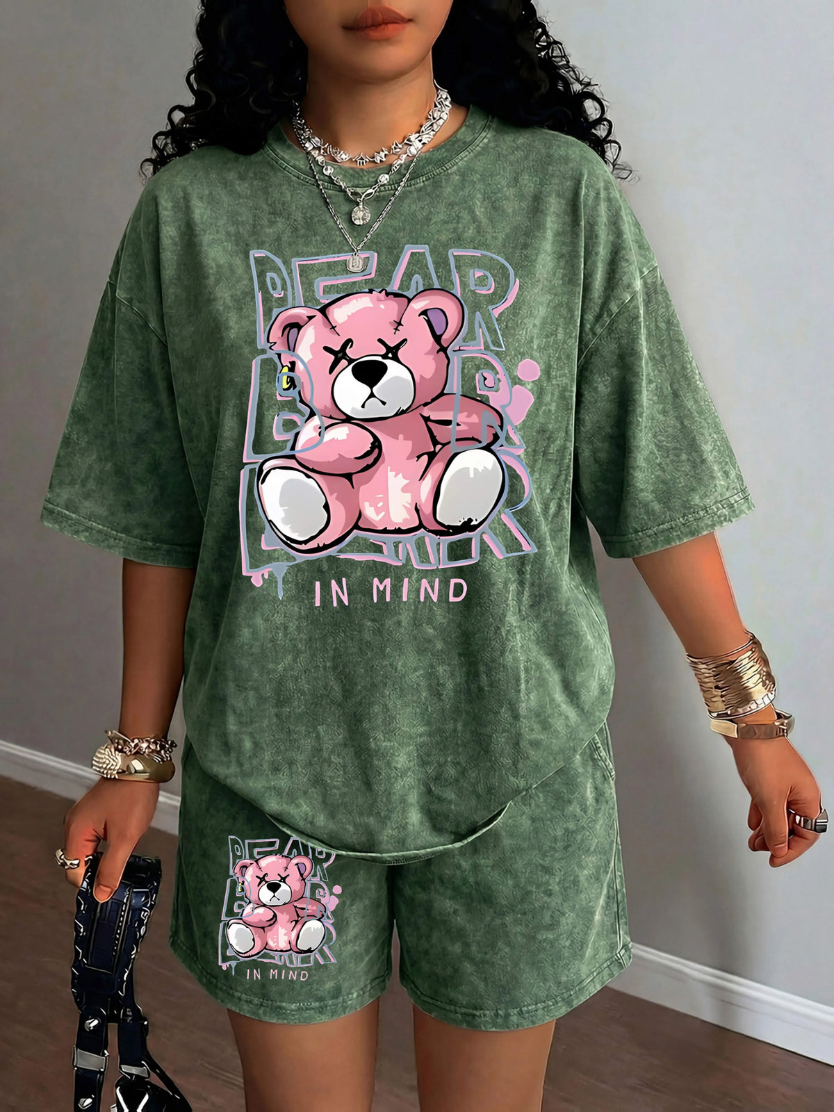 Sarah Street Casual Fashion Short-Sleeved Two Piece Sets