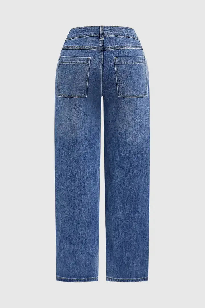 Jeans Denim Pant Women Vintage Wide Leg Long Pants Casual Loose High Waist Straight