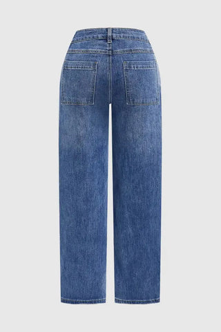 Jeans Denim Pant Women Vintage Wide Leg Long Pants Casual Loose High Waist Straight